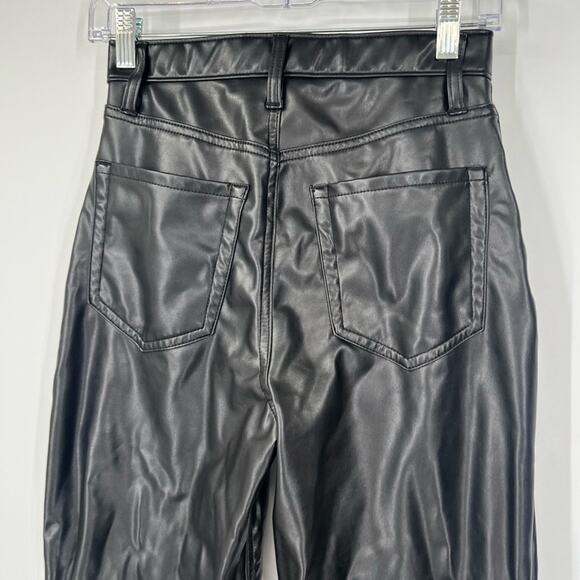 Abercrombie & Fitch The Ankle Straight Pants Ultra High Rise Faux Leather SHORT - Picture 7 of 8